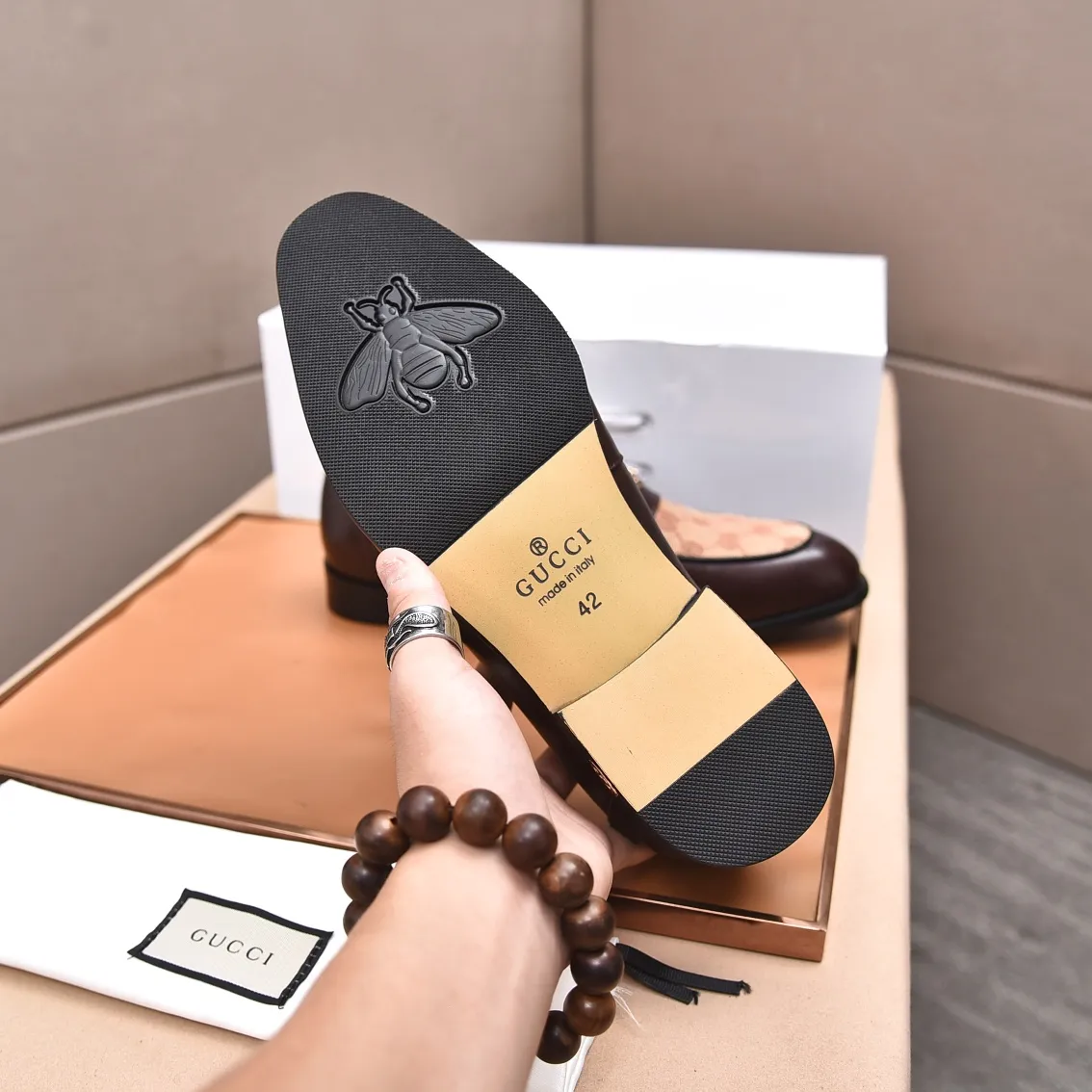 Men's shoes💰480📛📛Original (water-dyed cow lining) Gucci GUCCI official website formal shoes🌀 Italian🇮🇹imported cowhide➕top imported water-dyed cowhide lining💋Finely handmade original bottom, the real thing looks better when photographed in person Standard size 38-44